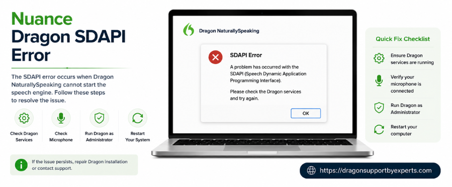 Nuance Dragon SDAPI Error | How Can Fix SDAPI Error